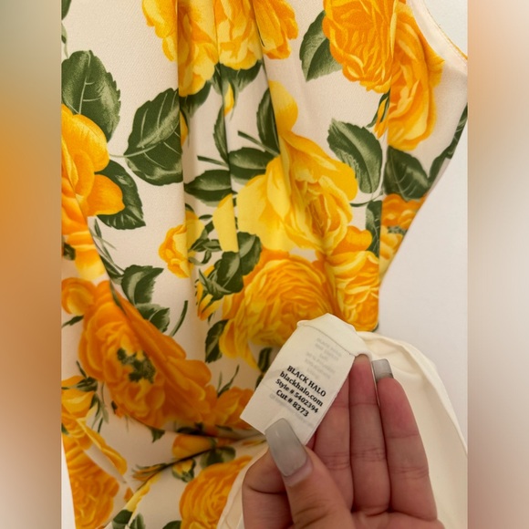 BLACK HALO Yellow Floral Dress Size 6 - Picture 7 of 9